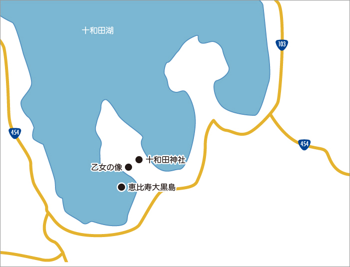 十和田湖周辺の地図